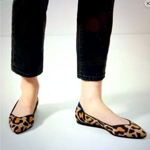 Rothy’s The Point Big Cat Leopard Print Ballet Flats
